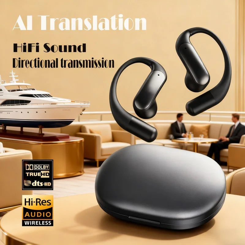 AI Translation Earbuds Wireless Bluetooth HD Sound Headphones Noise cancelling Translation earphone for Travel Business Learning