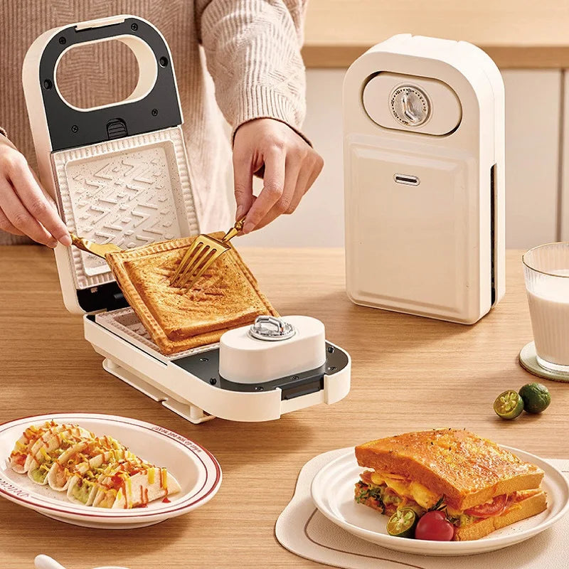 650W Electric Sandwich Maker Timing Waffle Maker Automatic Non-sticky Toaster Multifunctional Fast Breakfast Maker Kitchen tools