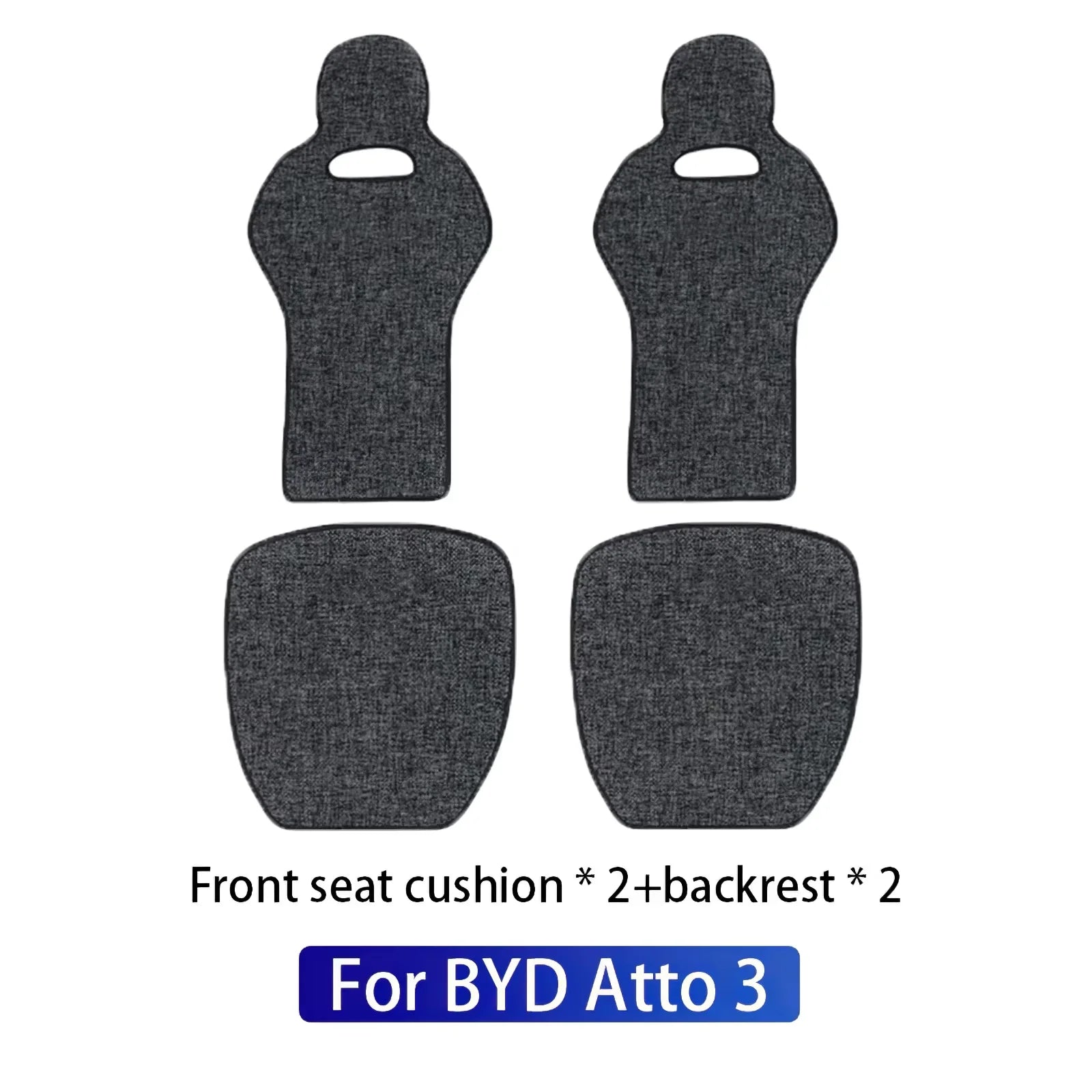 For BYD Atto 3 / Yuan Plus Tang Han Dolphin EV 2022 2023 2024 Seat Covers, Linen Cushion Breathable Pad Car Seat Mat Protector
