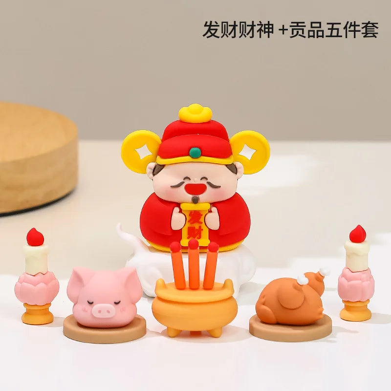 Chinese mini Fairy Ornaments Guanyin Desktop God of Wealth Mascot Crafts Buddha Shrine Entrance Decoration Car Ornaments