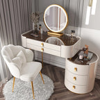 Dressing table glass desk bedroom modern makeup table wooden drawers Storage vanity chair comfortable furniture for bedroom