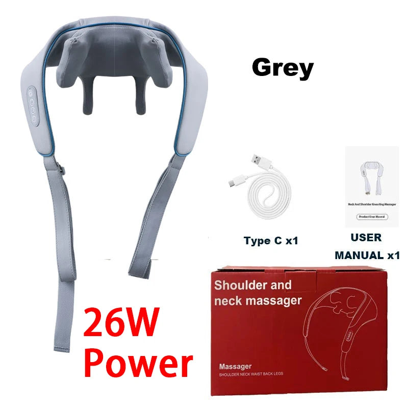 Shiatsu Neck And Shoulder Massager with LED Red Light Kneading Spine Back Muscle Relaxer for Home Use  Shoulder Massage Shawl