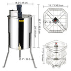 SucceBuy Honey Extractor 2 3 4 Frame Manual Electric Stainless Steel Honeycomb Spinner Crank Centrifuge Beekeeping Equipment