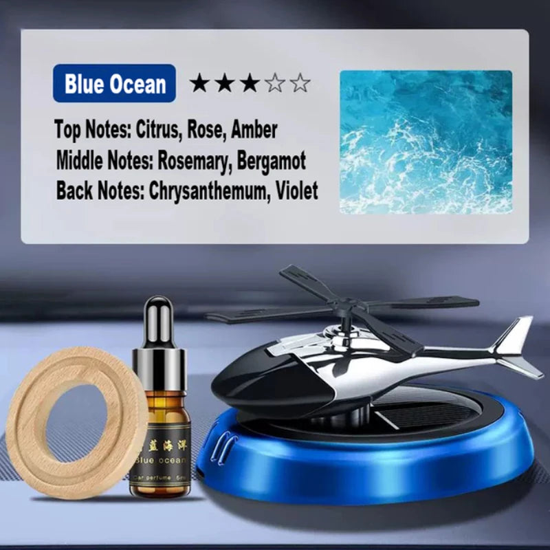 Solar Rotating Helicopter Diffuser Car Air Freshener Decoration Propeller Aromatherapy Fragrance Perfume Auto Interior Deodorant