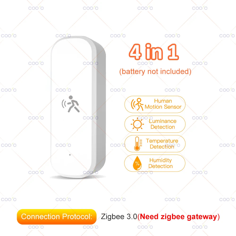 10G Human Motion Sensor Tuya Zigbee MmWave Radar Detector with Luminance Temperature Humidity Sensor Upgarded PIR Sensor