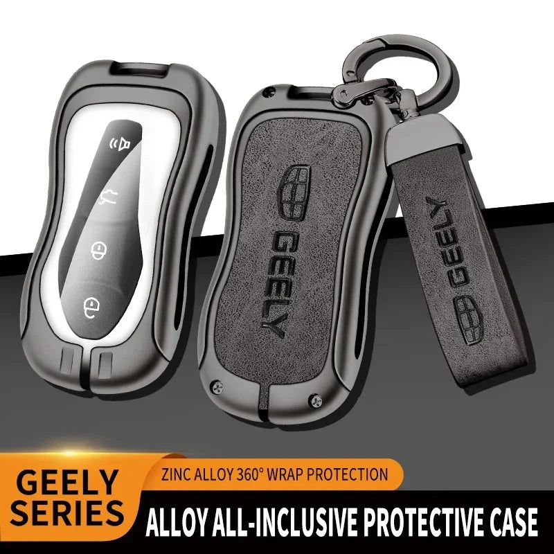 Alloy Car Remote Key Fob Cover Case Holder for Geely Tugella 2020 Azkarra Xingyue Boyue Pro Atlas Pro Gili Tugella Accessories