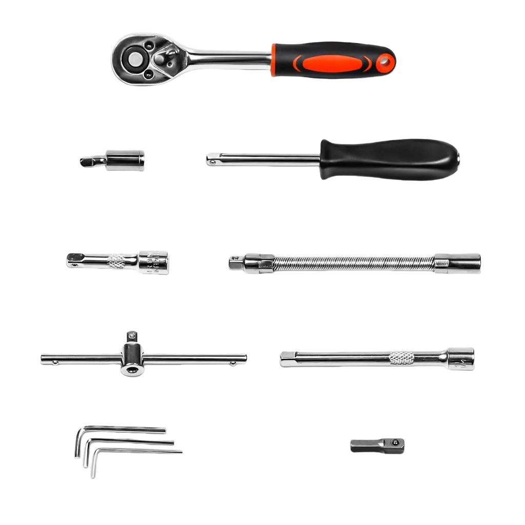 46-Pc. Drive Socket & Ratchet Wrench Set - Car Tool Kit | AlluCanFind
