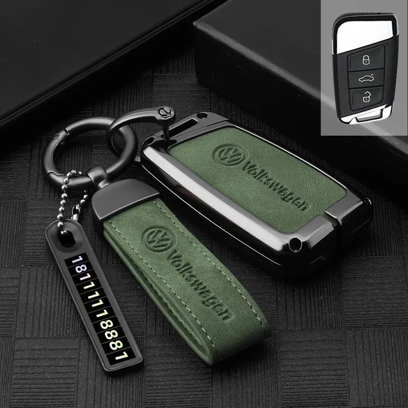 Vw Golf 5 6 Polo Passat B6 B7 Cc Skoda Jetta Universal Car Key Case Luxury Leather Key Cover Durable Secure Car Holder