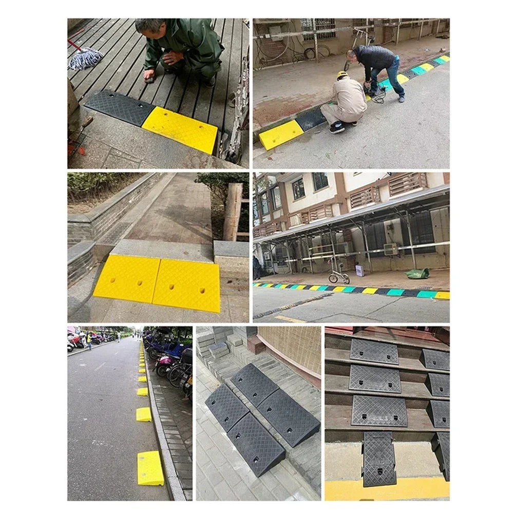 Car Wheel Driveway Ramps Portable Tires Curb Ramps Anti-Slip Threshold Ramp For Car Trailer Truck Bike Auto Accessories Amagi