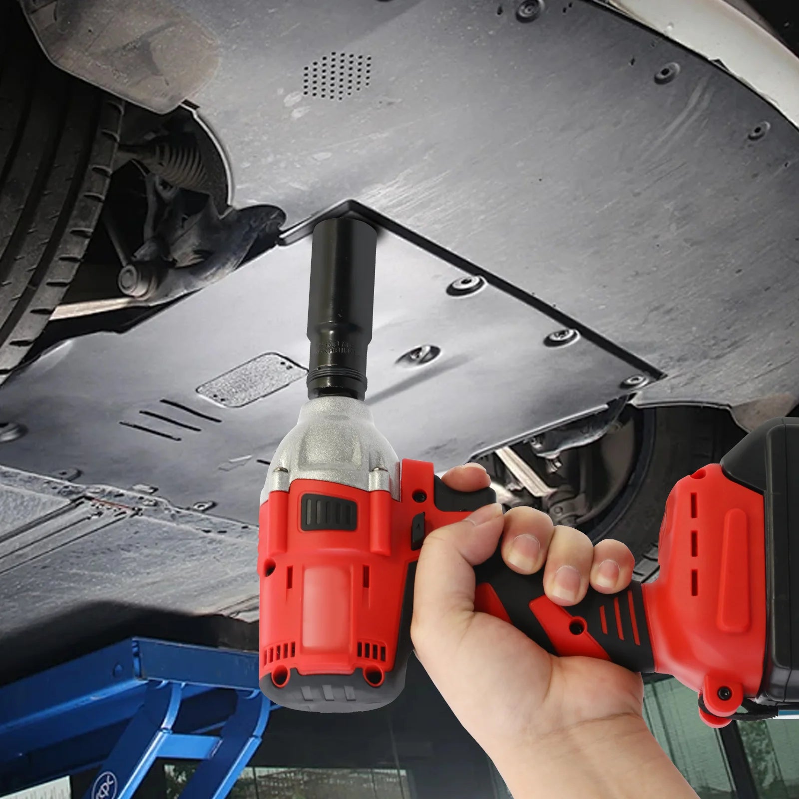 1000N.m (740ft-lbs) Cordless Impact Wrench Brushless Electric High Torque with Batteries 1500MAh 20V Fast Charger for Car Truck