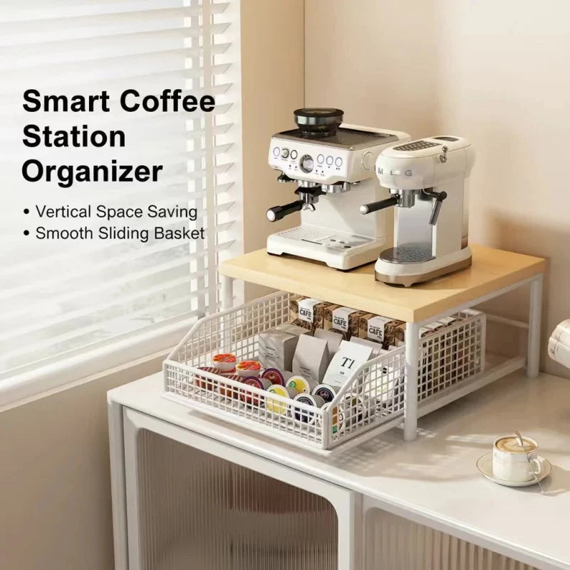 Microwave Shelf Organizer Modern Space Saving Kitchen Countertop Rack for Home Appliance Storage Stylish Design