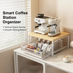 Microwave Shelf Organizer Modern Space Saving Kitchen Countertop Rack for Home Appliance Storage Stylish Design