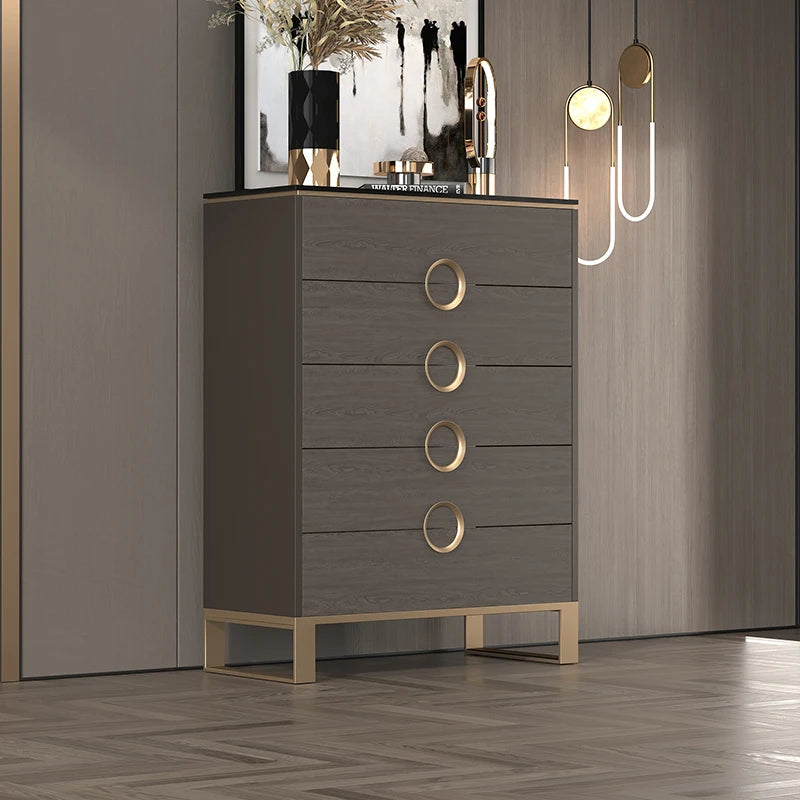Italian minimalist luxury chest of drawers living room bedroom rock slab storage cabinet dressers Bedroom Furniture entirety