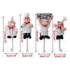 Kitchen Creative Chef Cartoon Storage Rack Hooks Wall Hanger Kitchen Hooks For Utensils Suitable Household Bedroom Door Hook