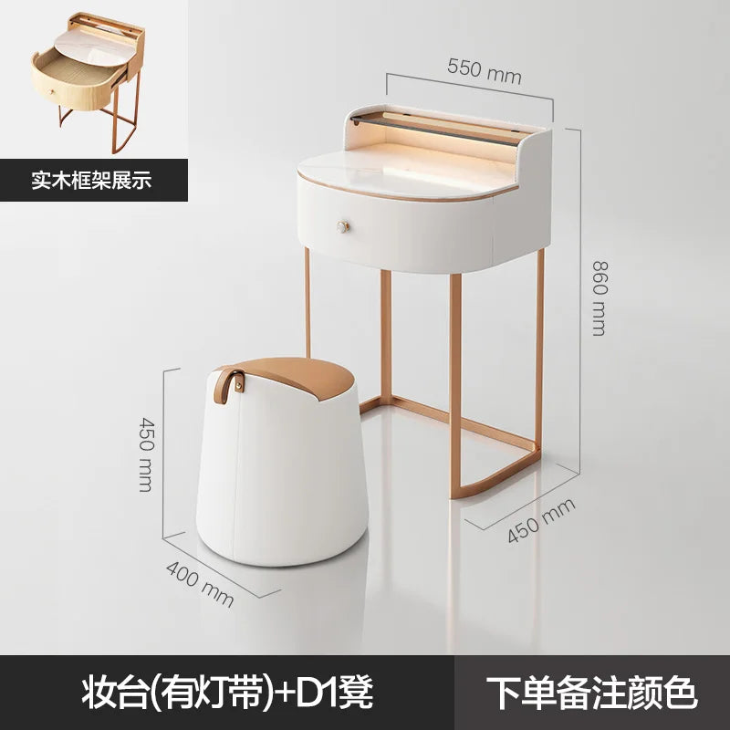 dressing table set with mirror vanity headdresses Mini dressing table Cabinet storage makeup drawers Suspended vanity headband