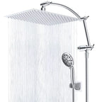 12'' High Pressure Rainfall Shower Head Handheld Showerhead Combo, 16'