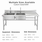 Custom Commercial Kitchen Work Table Stainless Steel Prep Table for Food Processing and Cooking Area