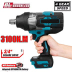 3100N.M High Torque Brushless Electric Impact Wrench 3/4 Inch Cordless Electric Wrench Power Tools for Makita 18V Battery