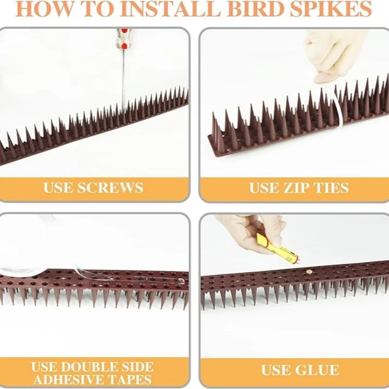 12Pcs Fence Wall Spikes Bird Deterrent Spikes Plastic Anti Climb Cat Animal Repellent For Garden Fences Birds Pigeons Spikes