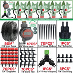 KESLA Greenhouse 5-50M Drip Irrigation System Automatic Watering Garden Hose DIY Micro Drip Watering Kits w/ Adjustable Drippers