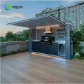 Outdoor Kitchen Waterproof Steel Island for Hotel Use Backyard Garden Courtyard Barbecue Factory Direct Sale Customized