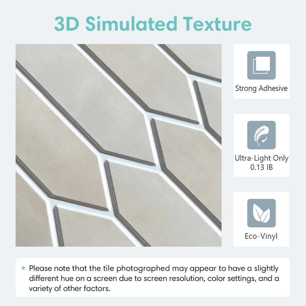 1/10pcs Decorative 3D Wall Panel Peel and Stick Tile Sticker Self Adhesive Kitchen Tile Backsplash Bathroom Wall Sticker 30x30cm