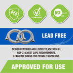 KING SMART 4 FT Washing Machine Hose; Premium Stainless Steel Braided; Burst Proof for Hot and Cold Water Supply Lines; 81020