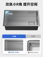 Kitchen 304 Stainless Steel Sink Vegetable Basin Large Sink Household Kitchen Vegetable Basin Countertop Dishwasher