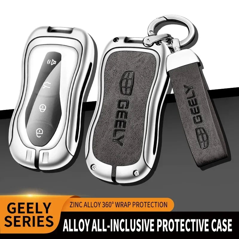 Alloy Car Remote Key Fob Cover Case Holder for Geely Tugella 2020 Azkarra Xingyue Boyue Pro Atlas Pro Gili Tugella Accessories