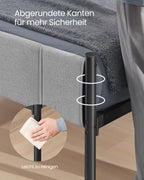 VASAGLE bed rack, with upholstered headboard, bed frame, steel, easy assembly
