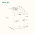 Bedside Table with 2 Drawers, Side Table, Stylish and Versatile, Ideal for Living Room and Bedroom