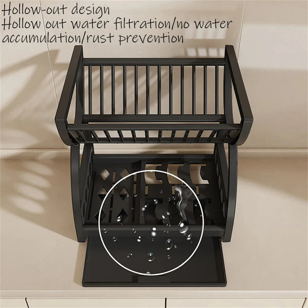 Durable Multifunctional Kitchen Drain Storage Organizer, Household Bowl Dish Chopstick Storage Box for Kitchen Countertop Use