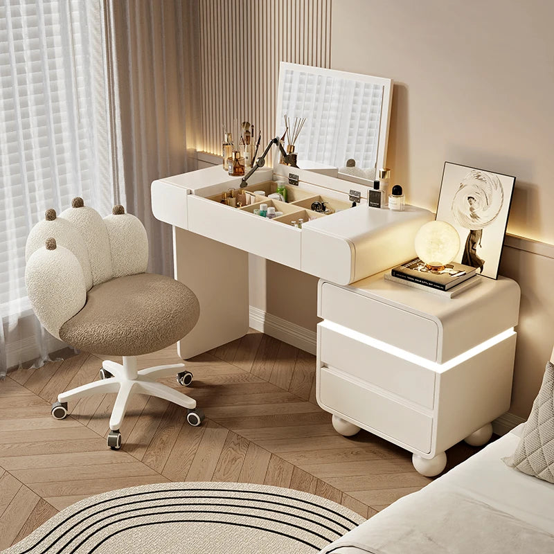 Vintage Trendy Vanity Dresser Modern Nordic Italian Unique Makeup Table Minimalist Elegant Aesthetic Vestidores Hotel Furniture
