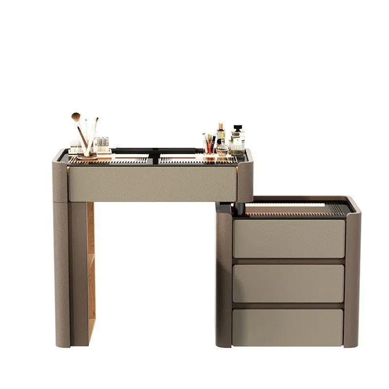 Light luxury dresser bedroom high-end bedside storage cabinet makeup table solid wood chest cabinet integrated makeup table