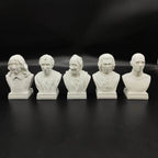 French writer philosopher ornaments Descartes, Montesquieu, Foucault, Voltaire and Rousseau imitation plaster statues  souvenirs