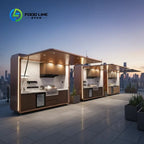 Customized 2.9m Outdoor Mobile Kitchen Cabinet BBQ Island Cabinets Multi Function Backyard Party Catering Equipment