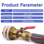 6-19mm Brass Pagoda Ball Valve Hose Adapter Water Tank Coupling Joint for Aquarium Fish Tank Garden Irrigation Tube Pipe Fitting