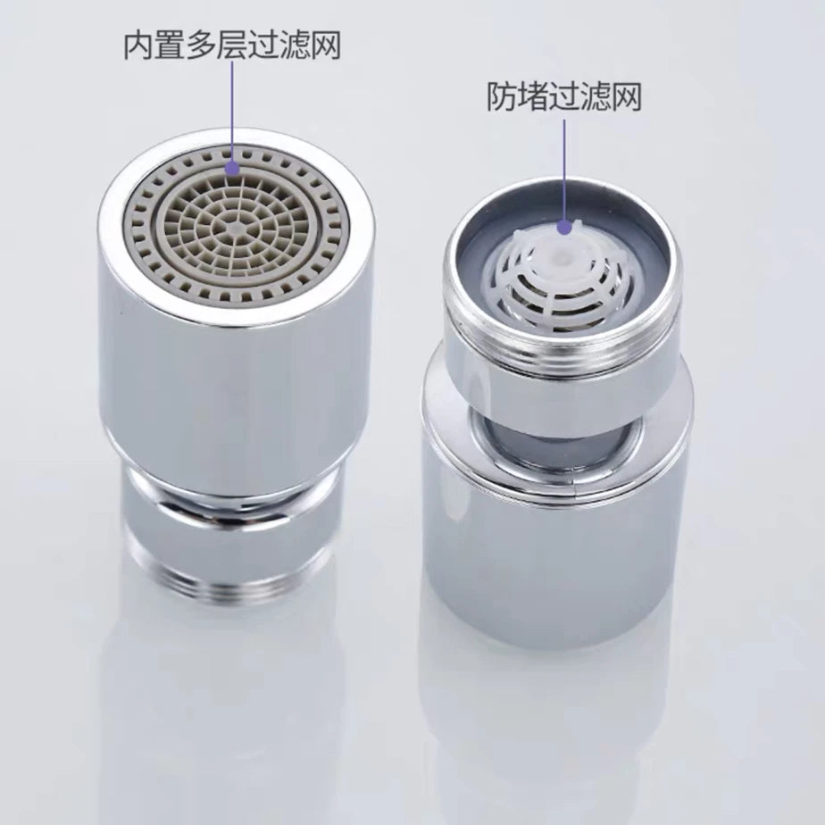 Black/Silver Nozzle Splash-proof Head Filter Tip Universal External/Internal Threads Bubbler Water Saver Dual Mode Universal Tap
