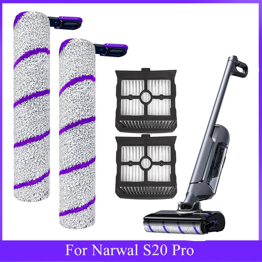 For Narwal S20 Pro Cordless Vacuum Cleaner Spare Parts Main Side Brush Hepa Filter Mop Pad Dust Bag Replacement Accessories