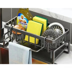 1Pc  Kitchen Storage Rack, Dishcloth Holder, Draining Rack, Faucet Sink Sponge and Steel Wool Organizer