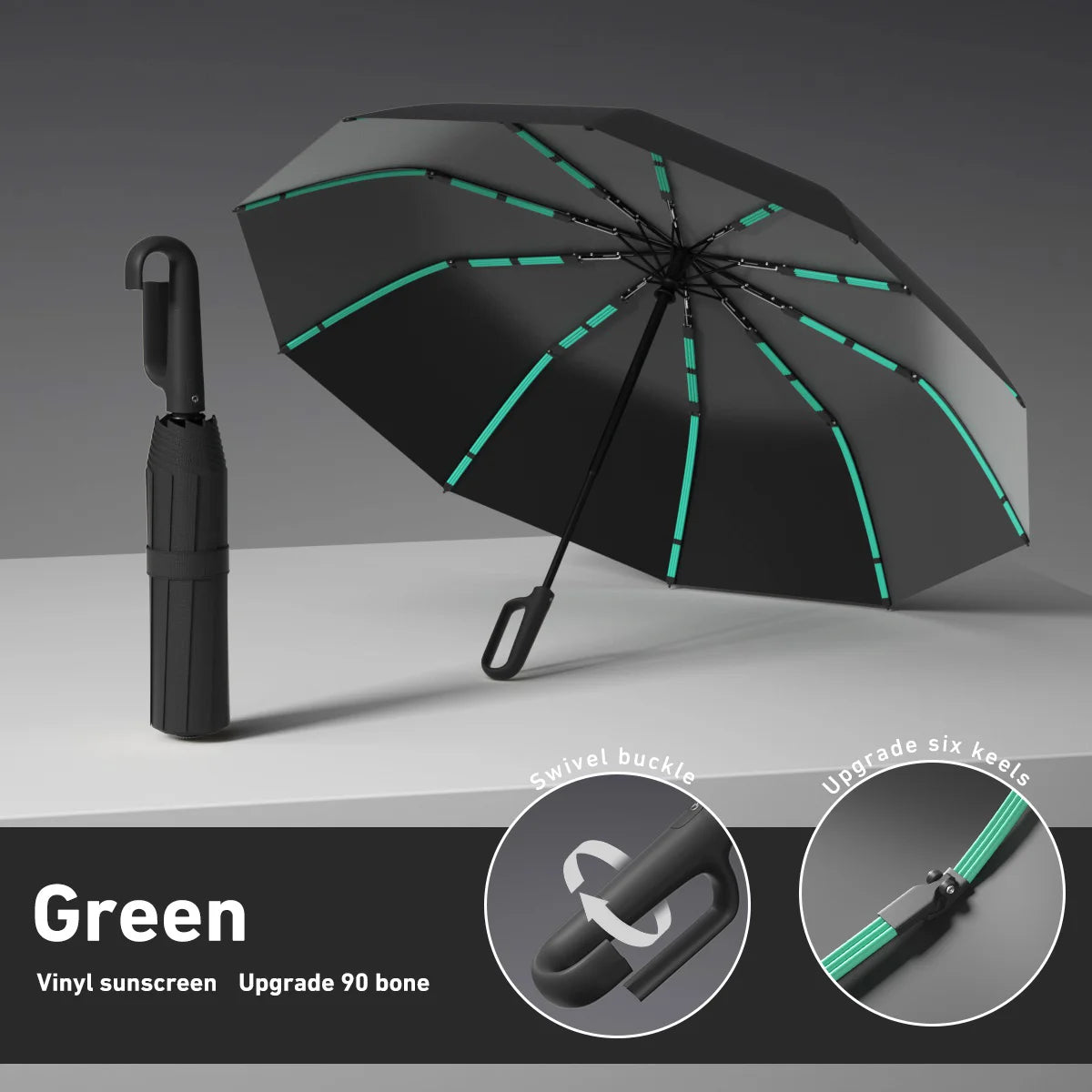 Strong Windproof Automatic Umbrella 72 Bones Sunshade Uv Protection Folding Men's Umbrella Buckle Rain Large Parasol for Women