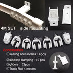 Flexible Ceiling & Wall Mounted Curtain Track Rail Bendable Plastic Steel Design for Bay Windows/Balcony 1-10M White Noise-Free