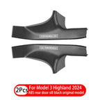 1- 8 Pcs For Tesla Model 3 Highland 2024 ABS Front Rear Door Sill Protector Threshold Strip Anti-kick Guard Panel Waterproof Pad