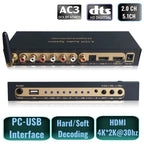 HD 5.1 Audio Converter Decoder DAC DTS AC3 FLAC PCUSB APE 4K*2K HDMI-compatible Extractor Converter Splitter Digital SPDIF ARC