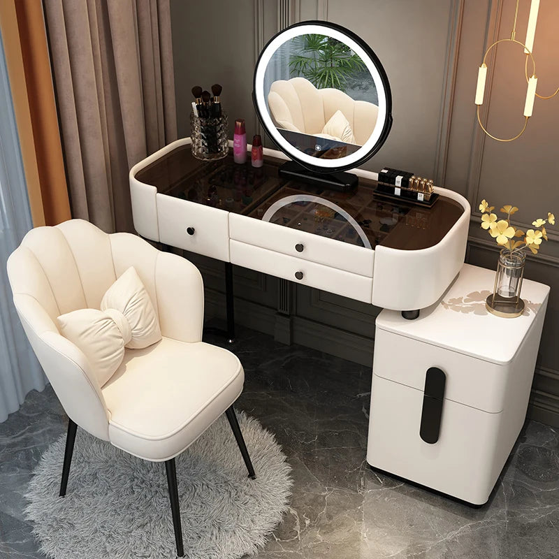 White Bedroom Vanity Table Makeup Mirror Chair Modern Organizer Dressing Table Cosmetics Cheap Penteadeira Trendy Furniture
