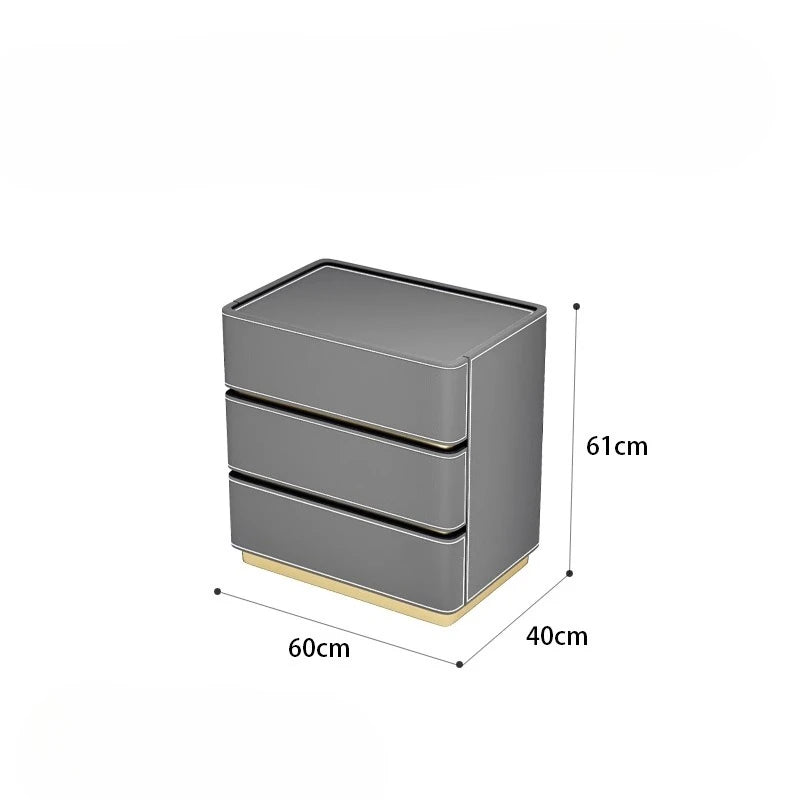 3 4 5 drawers Saddle leather Storage locker household living room drawer cabinet Italian light luxury wood Dressers Furniture