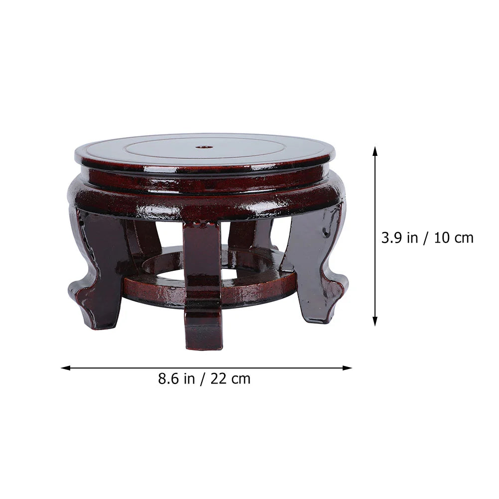 Round Flower Pot Stand Wood Display Base Decorative Vase Bracket Home nament Desktop Holder Plant Tray Wooden Rack