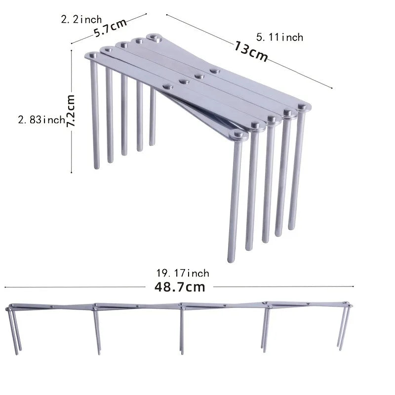 Collapsible Stainless Steel Dish Rack - Foldable Multi-functional Kitchen Organizer, Adjustable, Space-saving, Rack for Various
