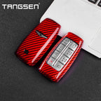 Carbon Fiber Car Key Case Cover Compatible For Genesis G70 G80 G90 GV70 GV80 GV90 Smart Remote Shell Auto