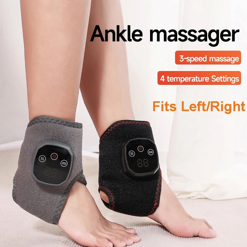 Electric Foot Massager Vibration Relaxation Ankle Massager Warm Hot Compress Ankle Brace Joint Sprain Support Ankle Protection